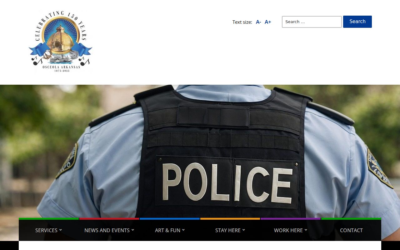 Official Osceola Police Department contact page