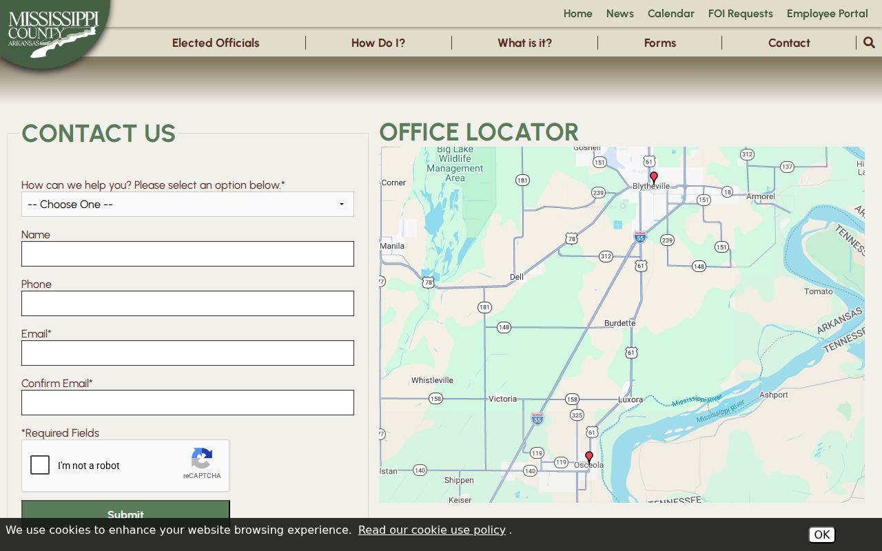 Mississippi County criminal record FOI request form